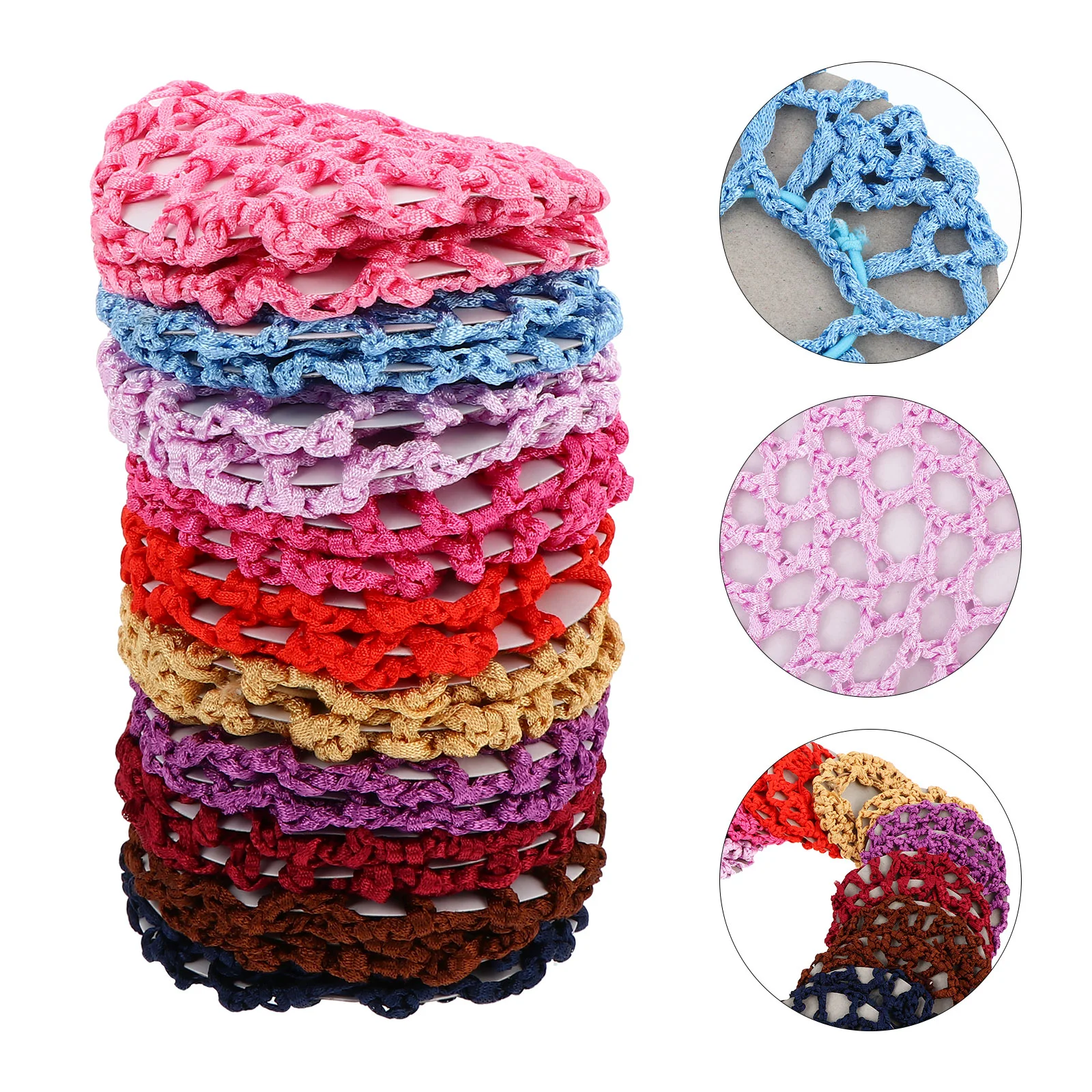 

20pcs hair bun hair bun snoods crochet fabric Crochet Hooks For Hair Hooks For Hair for ballet dance skating hair Crochet Hooks