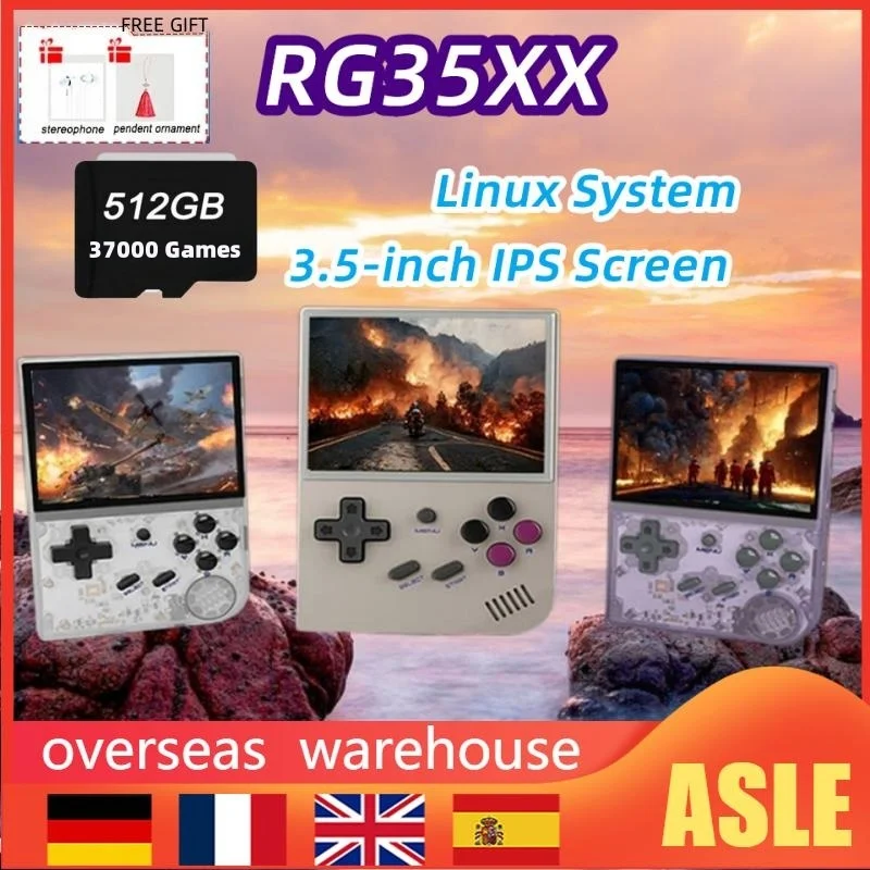 

New ANBERNIC RG35XX Mini Retro Handheld Game Console Linux System 3.5-inch IPS 640*480 Screen Game 37000 Games TF card 512GB