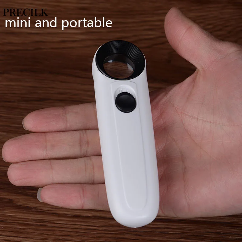 Ручная Лупа с двумя светодиодными линзами 40X ручная увеличительная линза зеркало