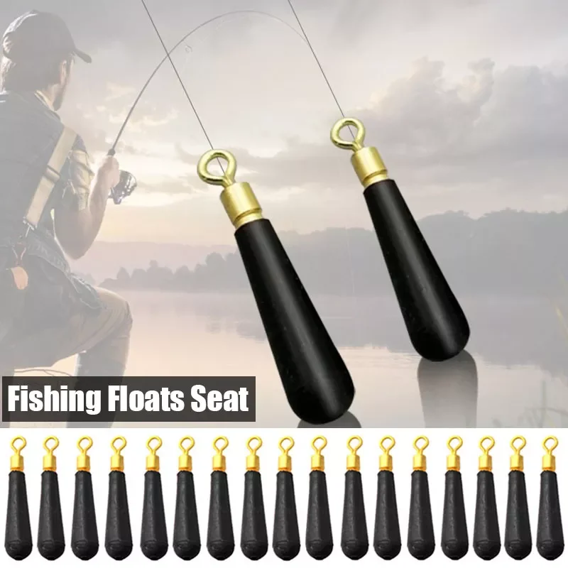 

10-50pcs Copper Head Rubber Bobber Drift Fishing Floats Seat Vertical Fishing Float Rotation Buoy Seat Fishing Bobber Accesories