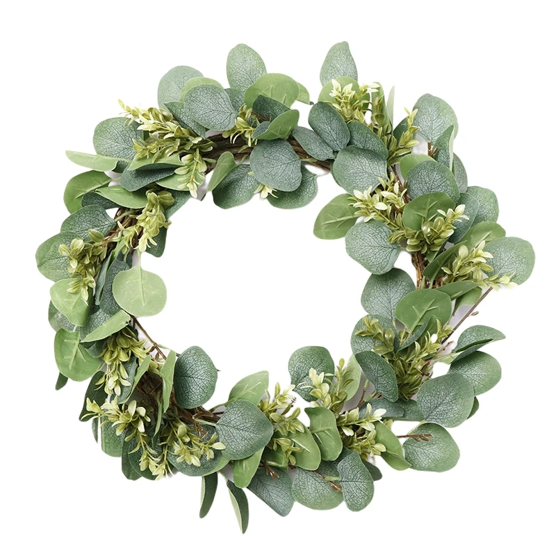 

Имитация эвкалипта, гирлянда, пасхальное украшение, бутоны, передняя часть, реалистичные зеленые листья, украшение для дома