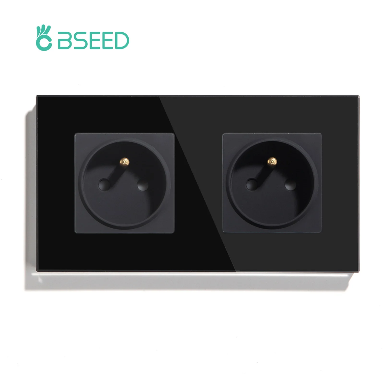 Фото BSEED французские стандартные одиночные настенные розетки питания, Двойные Французские Разъемы USB Type-C, розетки из хрустального стекла, белая панель 16 А №4