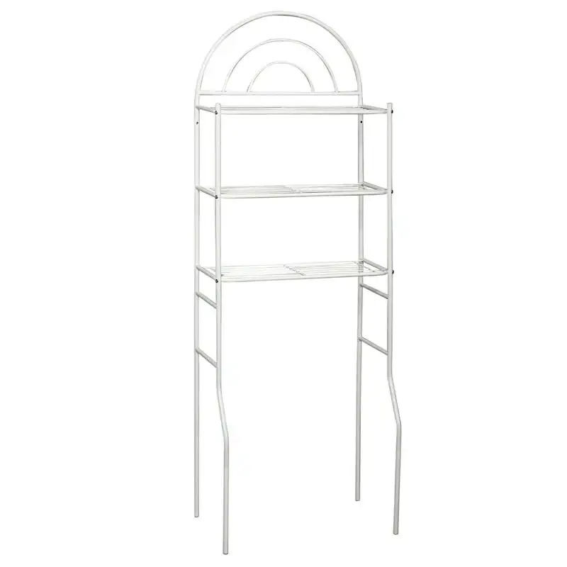 

Bathroom Spacesaver with 3 Shelves, Metal Arch-Style over-the-Toilet