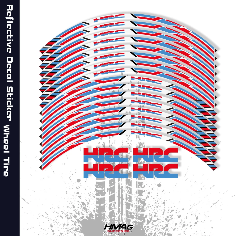 

For HRC CBR 600 1000 17 Inches Motorcycle Sticker Decals Reflective Waterproof Wheel Hub Wheel Racing Sticker Decal