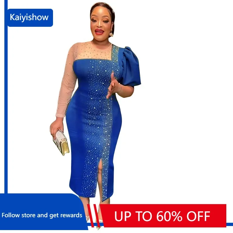 

2023 New Elegant African Evening Dresses for Women Dashiki Ankara Outfits Robe Plus Size Turkey Wedding Party Long Maxi Dress