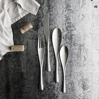 stainless steel tableware party free shipping luxury kitchen knife fork household dessert spoon portable vaisselle dinnerware