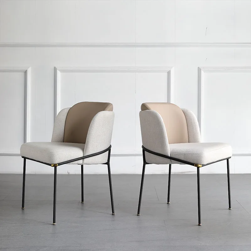 

Эргономичные обеденные стулья из нордической ткани для гостиной, минималистичные мягкие стулья для кухни HY