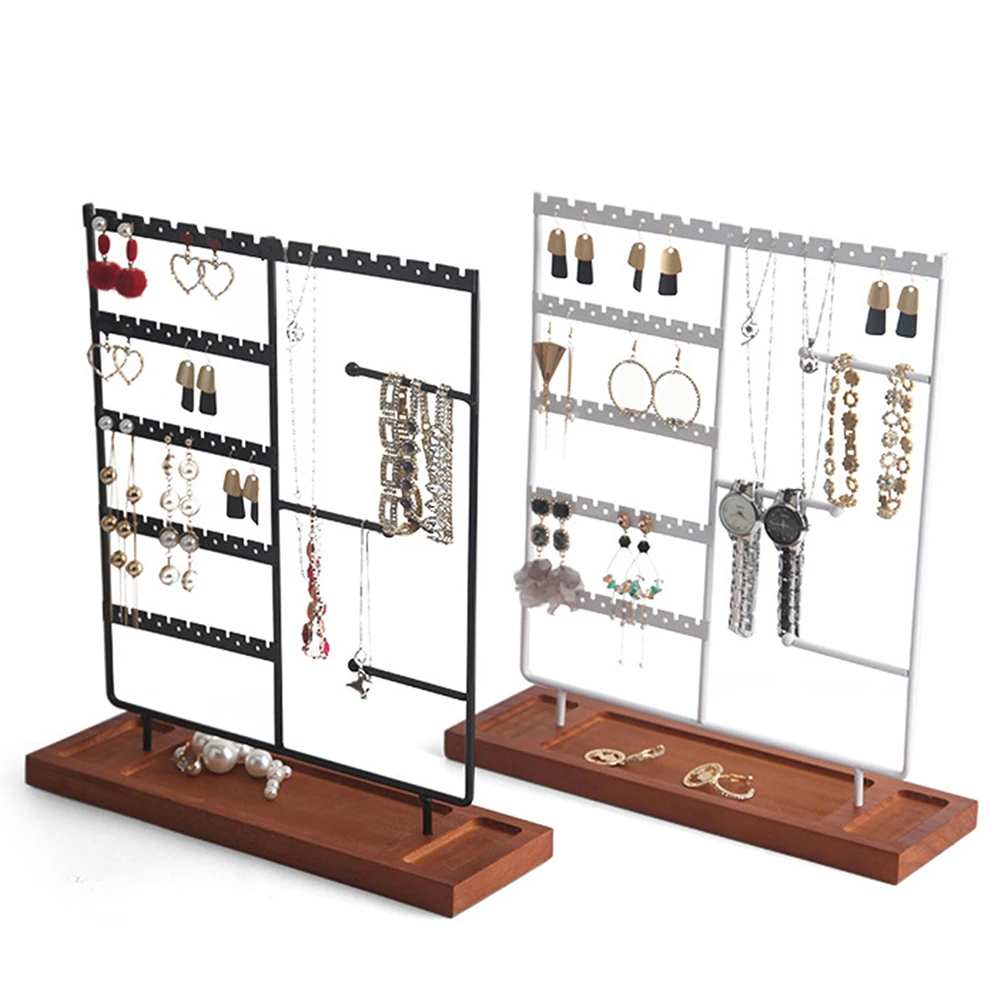 

5 Layer 95 Holes Hold Up To Stud Earring Double-side Earring Holder Stand Women Jewelry Display Stand Rack Shelf Metal
