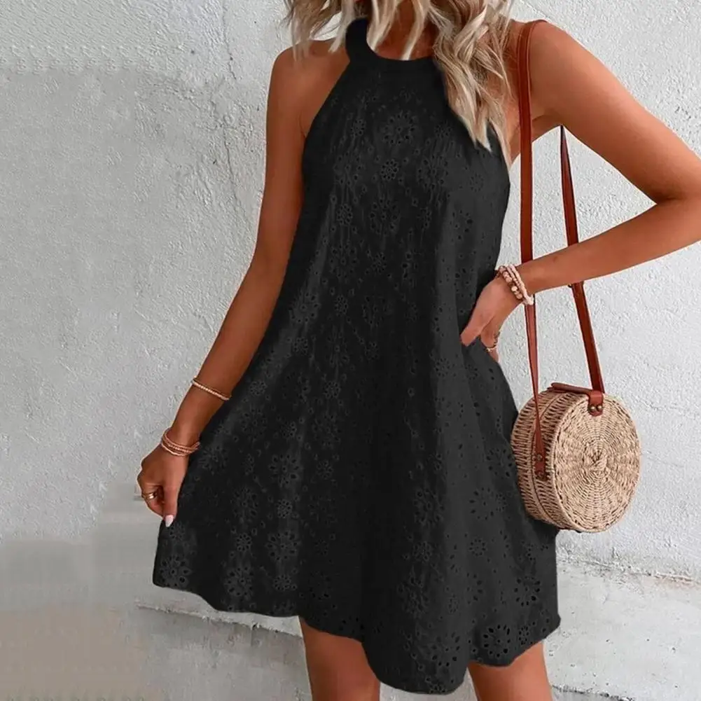 

Party Dress Loose Hem Beach Dress Flower Pattern Pullover Beach Dress