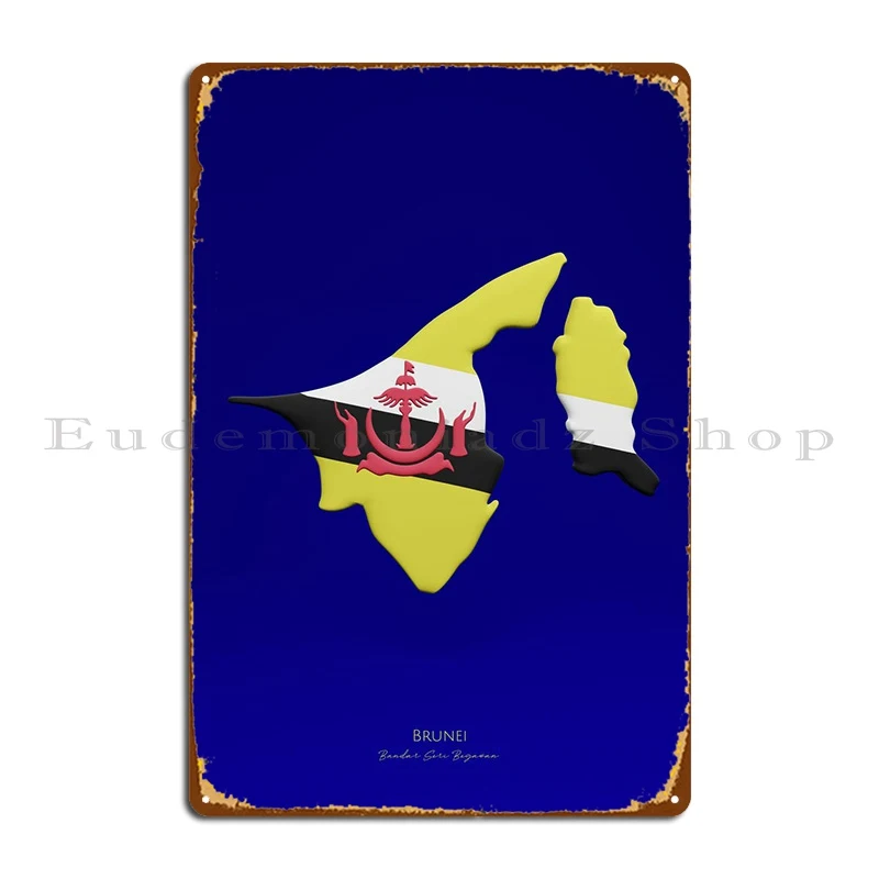 Бруней-Даруссалам, Бандар, металлический знак, паб, гараж, винтажный оловянный плакат