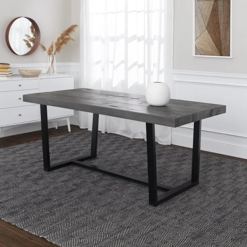 

Woven Paths Rustic Farmhouse Solid Wood Dining Table, Grey