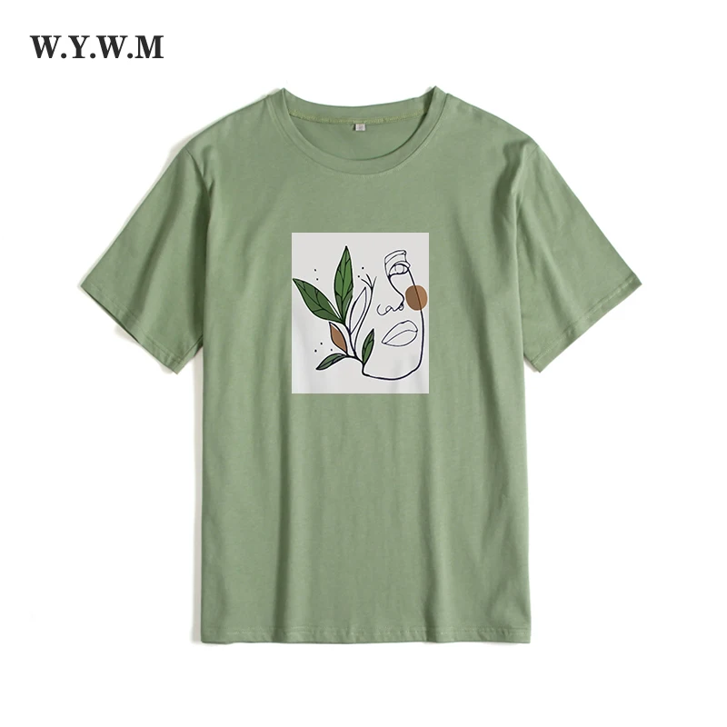 Футболка женская свободного покроя с абстрактным графическим принтом из мягкого