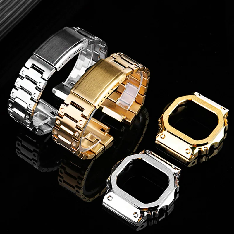 Фото Металлический ободок из нержавеющей стали, ремешок для часов Casio G-SHOCK DW5600 GWM5610 G5600E GWB5600, модифицированные аксессуары с инструментами №2
