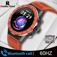 rollstimi smart watch 60hz 360360 amoled smart watch men ip67 waterproof sport local music smartwatch for men ios android 2022