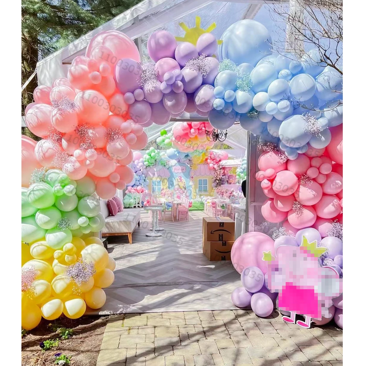 

1set 5/10/18inch Pastel Maca Color Latex Balloons Garland Arch Kit Cartoon Angle Peppaing Pig Magic Wand Birthday Party Decors