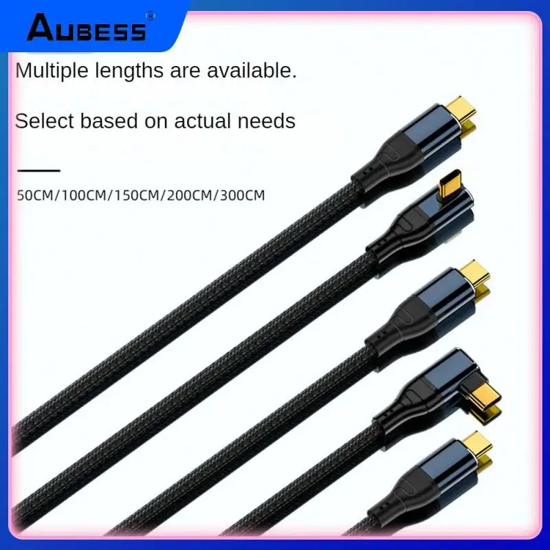 

5a 240w Type-c Male To Male Charging Data Cord Folding Endurance Middle Bending Charging Line Fast Side Bending For Computer