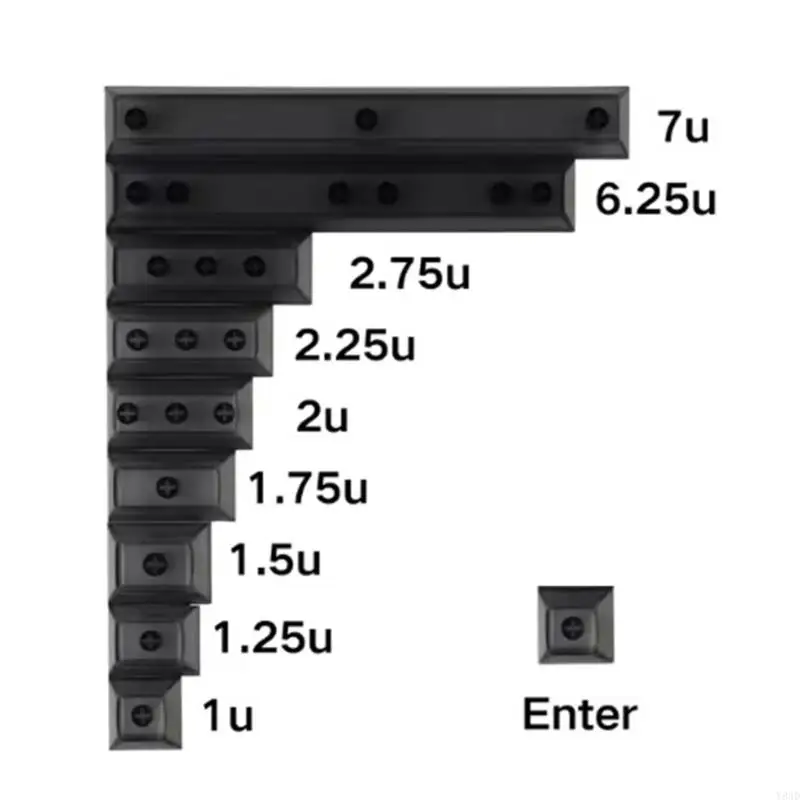Фото Y8AD 10 Ключ/Пакет PBT -клавишные клавиши DSA Caps 1u 1u 1.25u 1,5U 1,75U 2U 2,25U 2,75U 6.25U 7U Клавицы для клавиш №3
