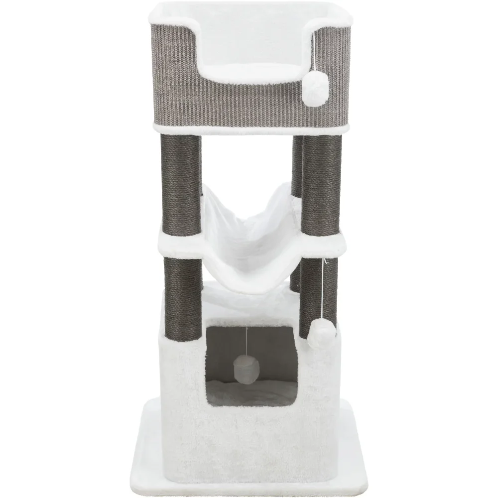 

XXL Jute & Plush 3-Level 43.3" Cat Tree, Scratching Posts and Condo, Gray,Cat Supplies, So That Cats Can Play Happily At Home