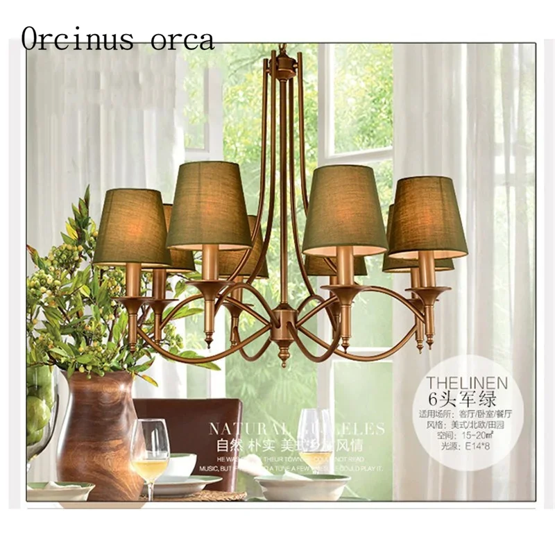 Люстра из кованого железа в средиземноморском стиле для гостиной столовой лампа