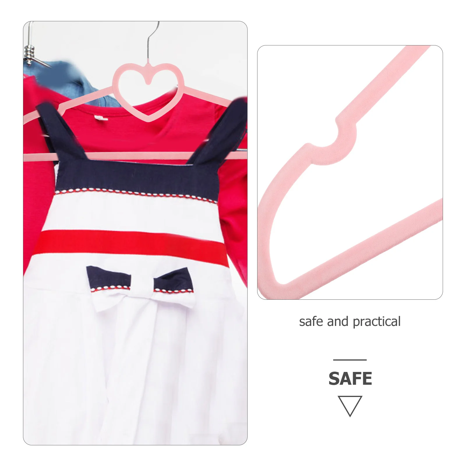 10 шт. маленькая бархатная вешалка в форме сердца для девочек и маленьких детей