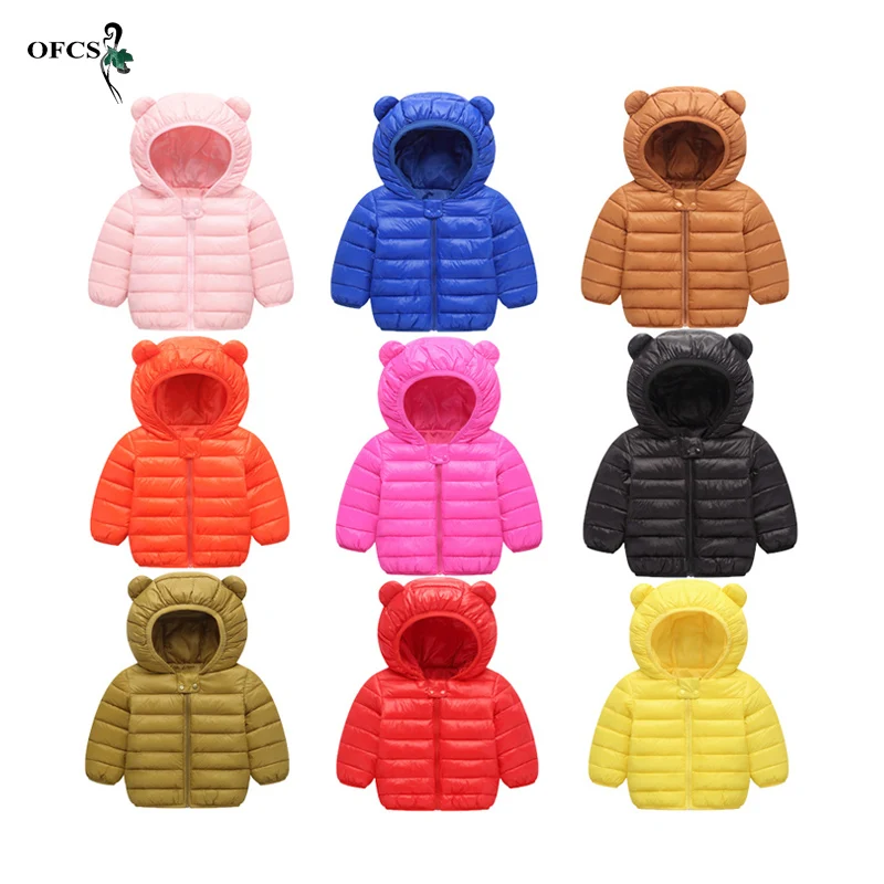

Winter Ultra Light Boys Clothes 1-6 Years Children's Down Jacket 11Color Warm Cotton-Padded Hooded Zippered Coat Girls Outerwear