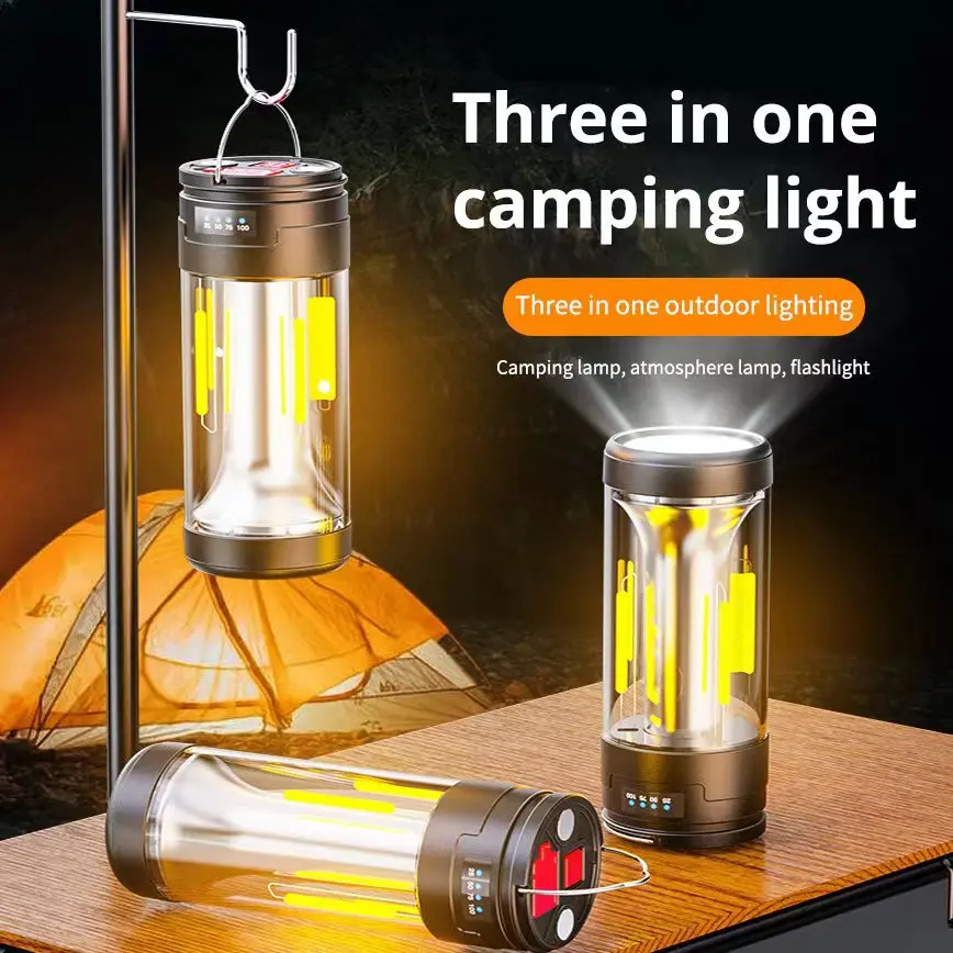 Purtable Camping Lanterns Portable Outdoor Camping Flashlight With Magnet Emergency Light Hanging Tent Light Powerful Work Lamp