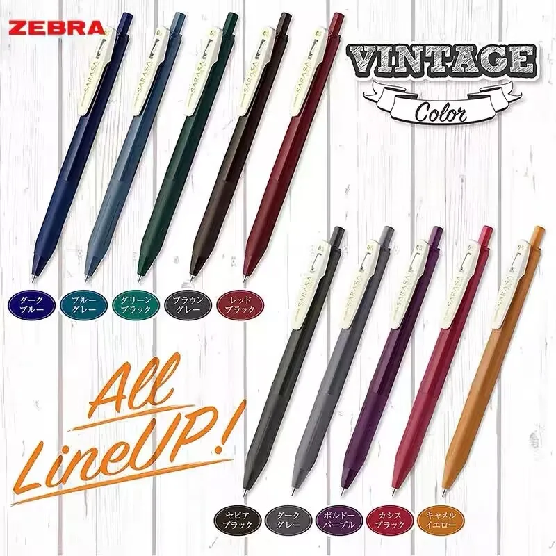 

Japan ZEBRA JJ5 Sarasa Clip Gel Pens Colored Ink 0.5mm Vintage Gel Ink Pen For Journaling Planner Drawing School Suppl