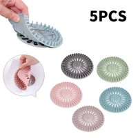5 pcs filter cover silicone hair stopper bathroom shower covers floor drain hair stopper catcher creative bathroom accessory