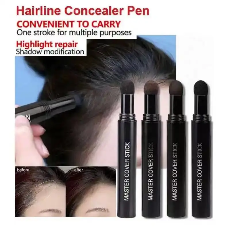 

4 Colors Hair Line Modified Repair Stick Pen Hairline Repairing Pen Hairline Powder Waterproof Hairline Refill Eyebrow Pencil