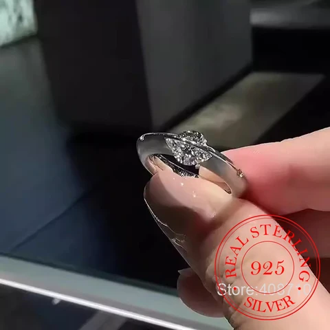 Кольцо с динамической планетой из стерлингового серебра 925 пробы, элегантное регулируемое кольцо с цирконом для женщин, романтические украшения для свадебной вечеринки