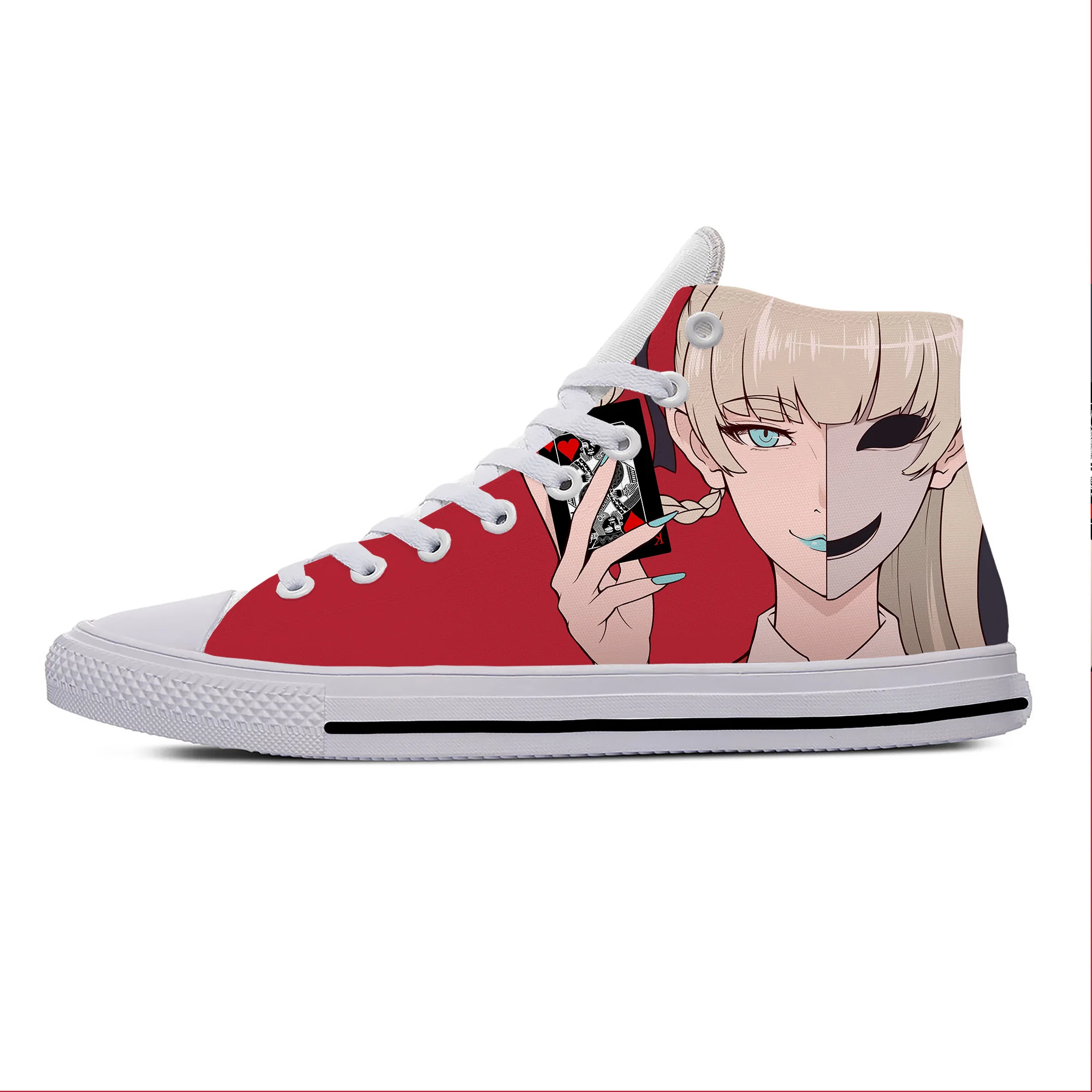 

Hot Anime Manga Cartoon Kakegurui Momobami Kirari Casual Cloth Shoes High Top Lightweight Breathable 3D Print Men Women Sneakers