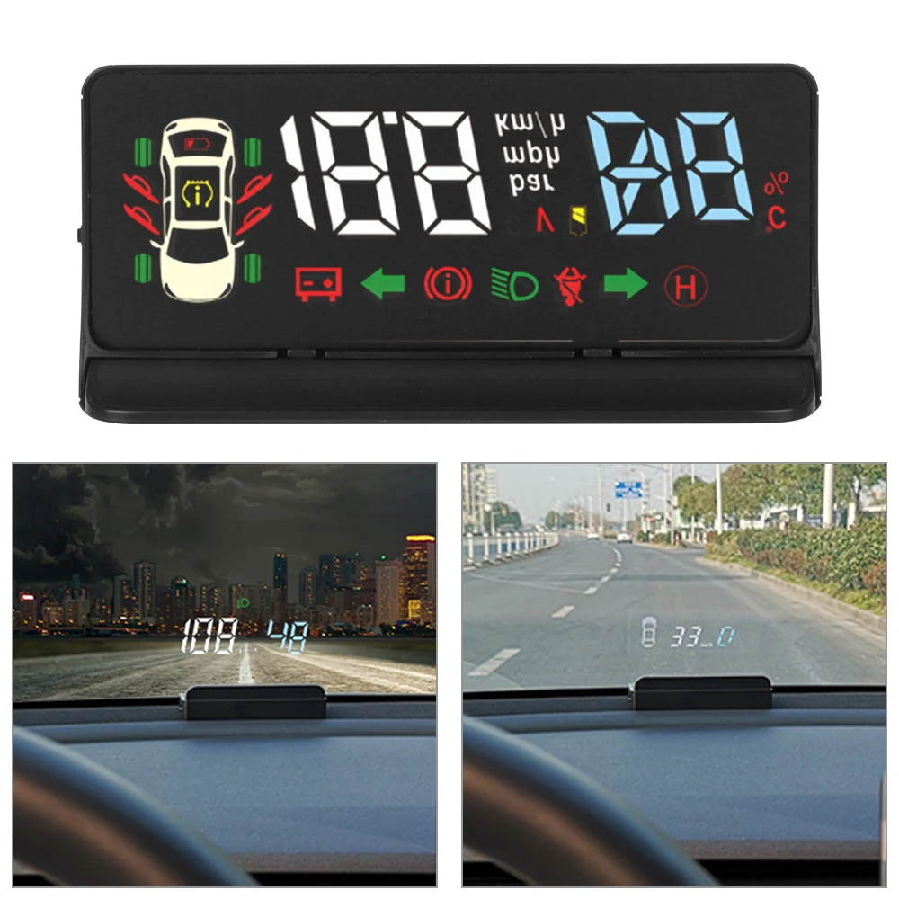 

OBD Hud Speed Projector Windshield Auto Electronic For Tesla Model 3 Overspeed Voltage Alarm E100 Auto Head Up Display