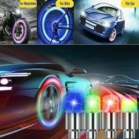 2 pcs car wheel tire led light colorful lamp air valve stem caps cover accessories for mountain bike bicycle motorcycle