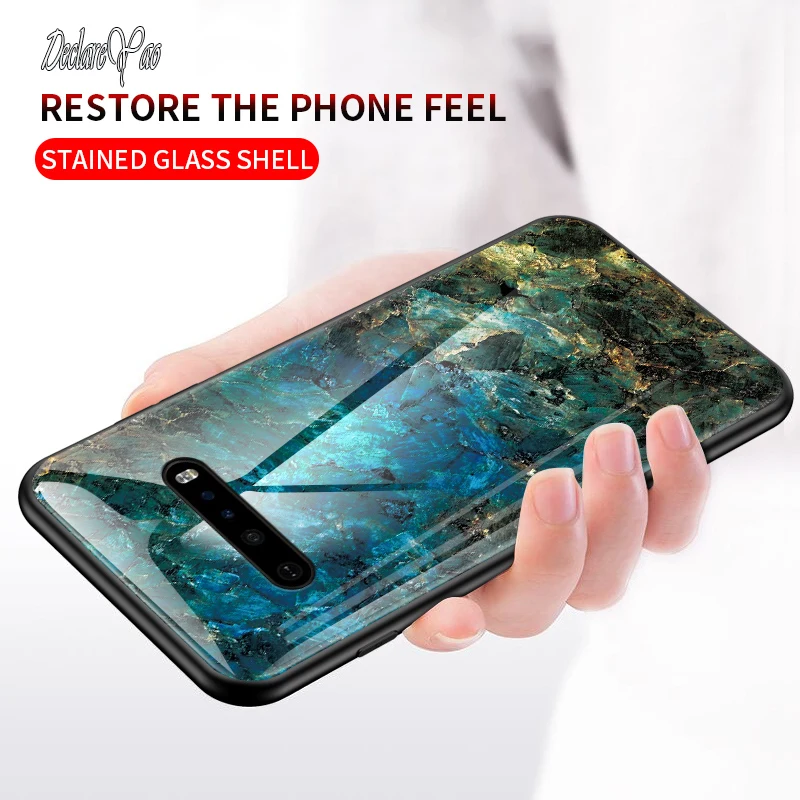 Тонкий Стеклянный чехол для LG G8 роскошный Ультратонкий Твердый зеркальный из