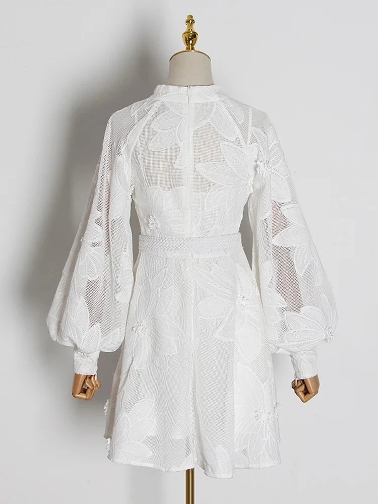 Женское мини-платье с вышивкой VGH Kruchev рукавами-фонариками повседневная блузка