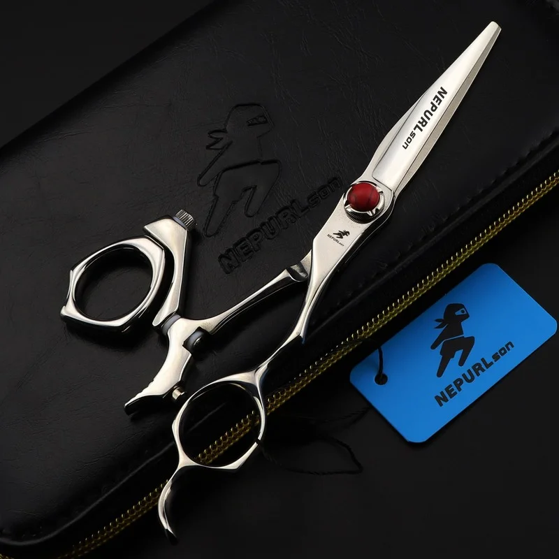 

Nepurlson Upscale Professional Japan 440c 6 Inch Fly Rotate Cut Hair Scissors Cutting Barber Makas Shears Hairdressing Scissors