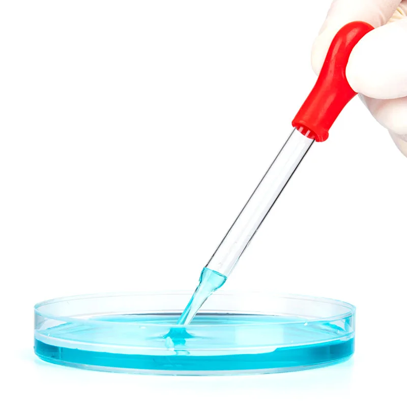 

Стеклянные капельницы с красной ручкой, 10 шт.