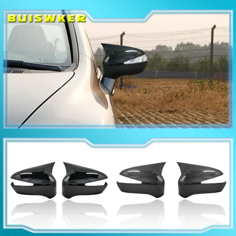 

2 Pieces High Quality Abs Plastic Bat Style Mirror Covers Caps RearView Piano Black For Honda Civic 8th gen 2006-2012 FD6