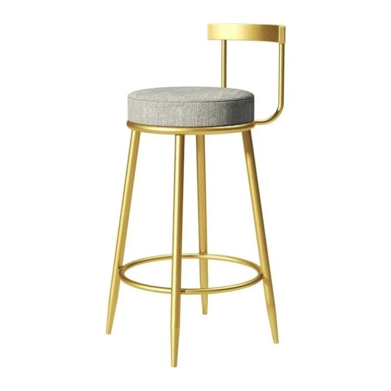 Современный высокий стул для кухни салона красоты золотая металлическая стойка