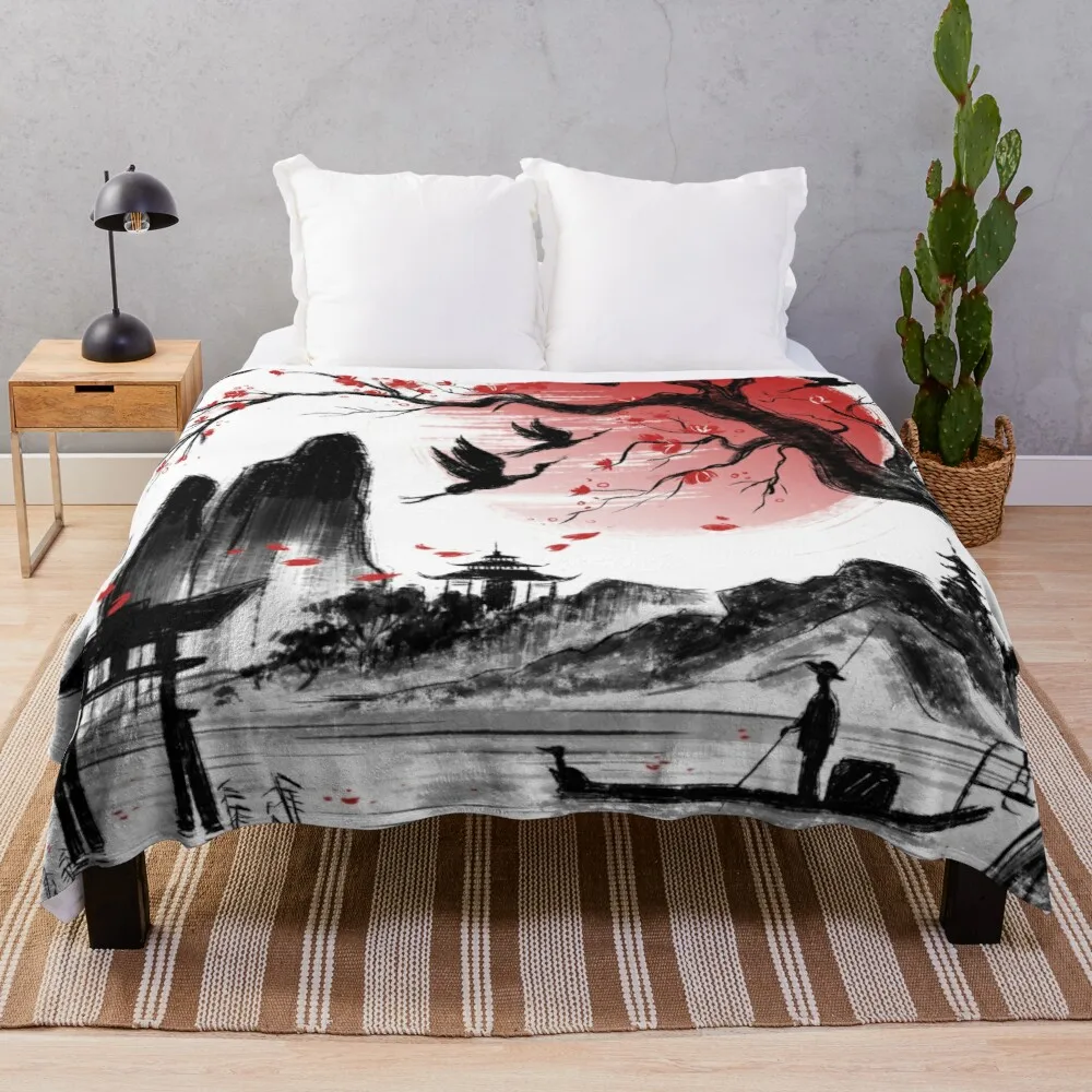

Japan dream Throw Blanket Plush fabric blanket wool double blanket for summer