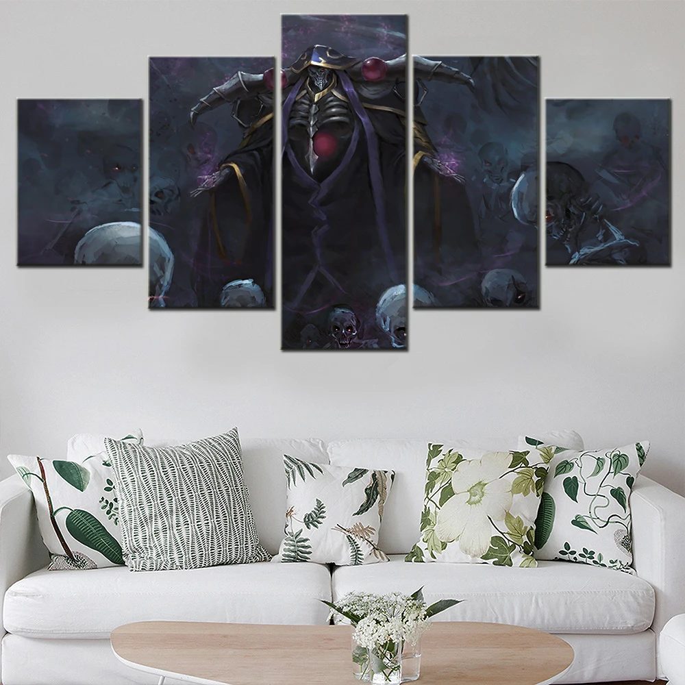 

5 Pieces Canvas Art Theme Overlord Opening Saison Anime Abstract Poster Canvas Painting Decor For Modern Home Wall Print Picture
