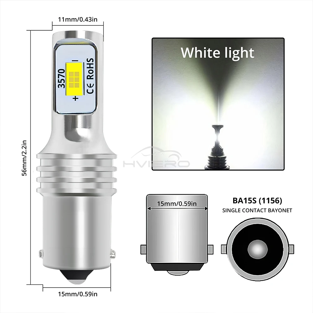 

1 шт. 1156 1157 Ba15s P21W P21/5W BAY15D PY21W Светодиодная лампа 12 В IP65 CSP 3570 SMD Автомобильная лампа обратного хода указателя поворота стоп-сигнал фары