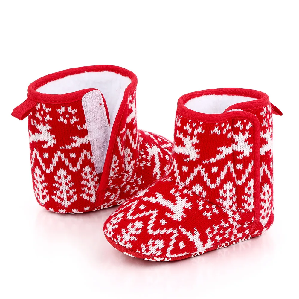 Рождественская обувь для младенцев повседневные кроссовки маленьких девочек и
