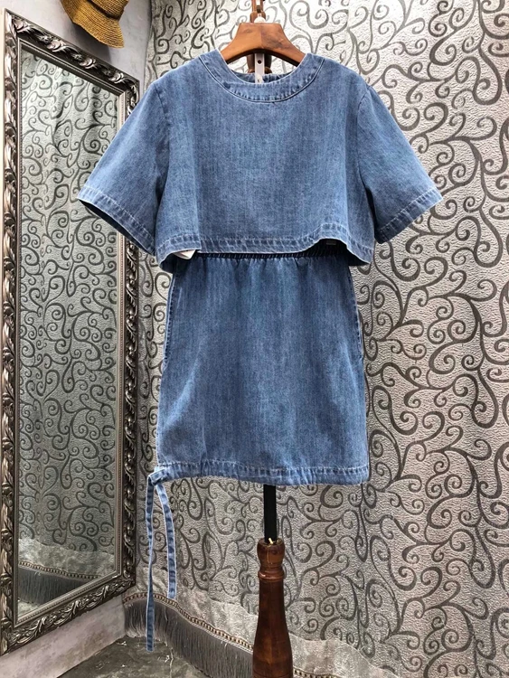 

2022 new women fashion short denim top + slim skirt fashion casual suit 620