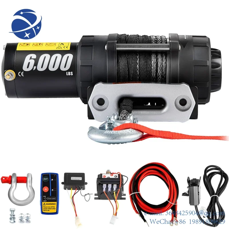 

Electric Winch 6000lb Load Capacity Truck Winch Synthetic Rope with Wireless Remote Control,ATV UTV Off Road