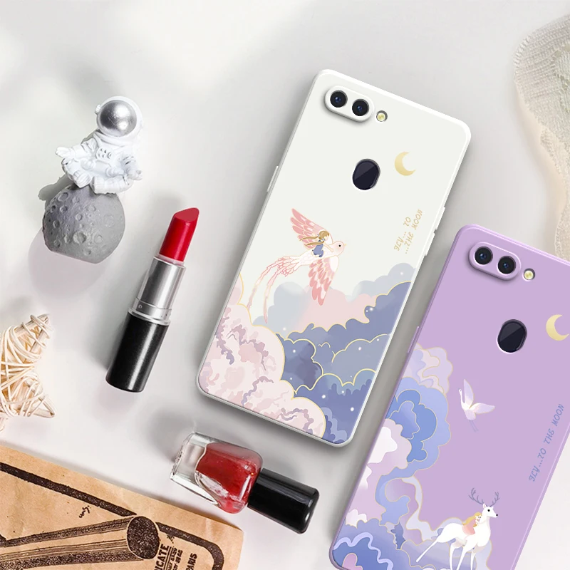 Aestheticism Phone Case for OPPO R17 RX17 R15 Pro Neo R15X R11 R11S R9 R9S Plus 5G Animal Cloud Soft Liquid Silica Cartoon Cover