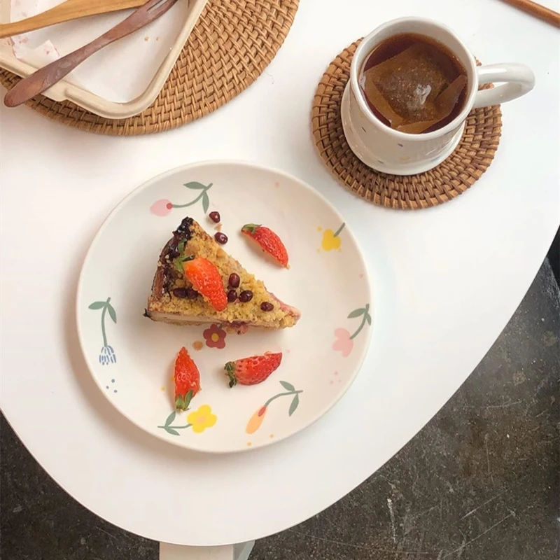 

Винтажные керамические тарелки LadyCC, столовые приборы, керамические тарелки, посуда для сервировки керамических блюд, наборы стандартных та...