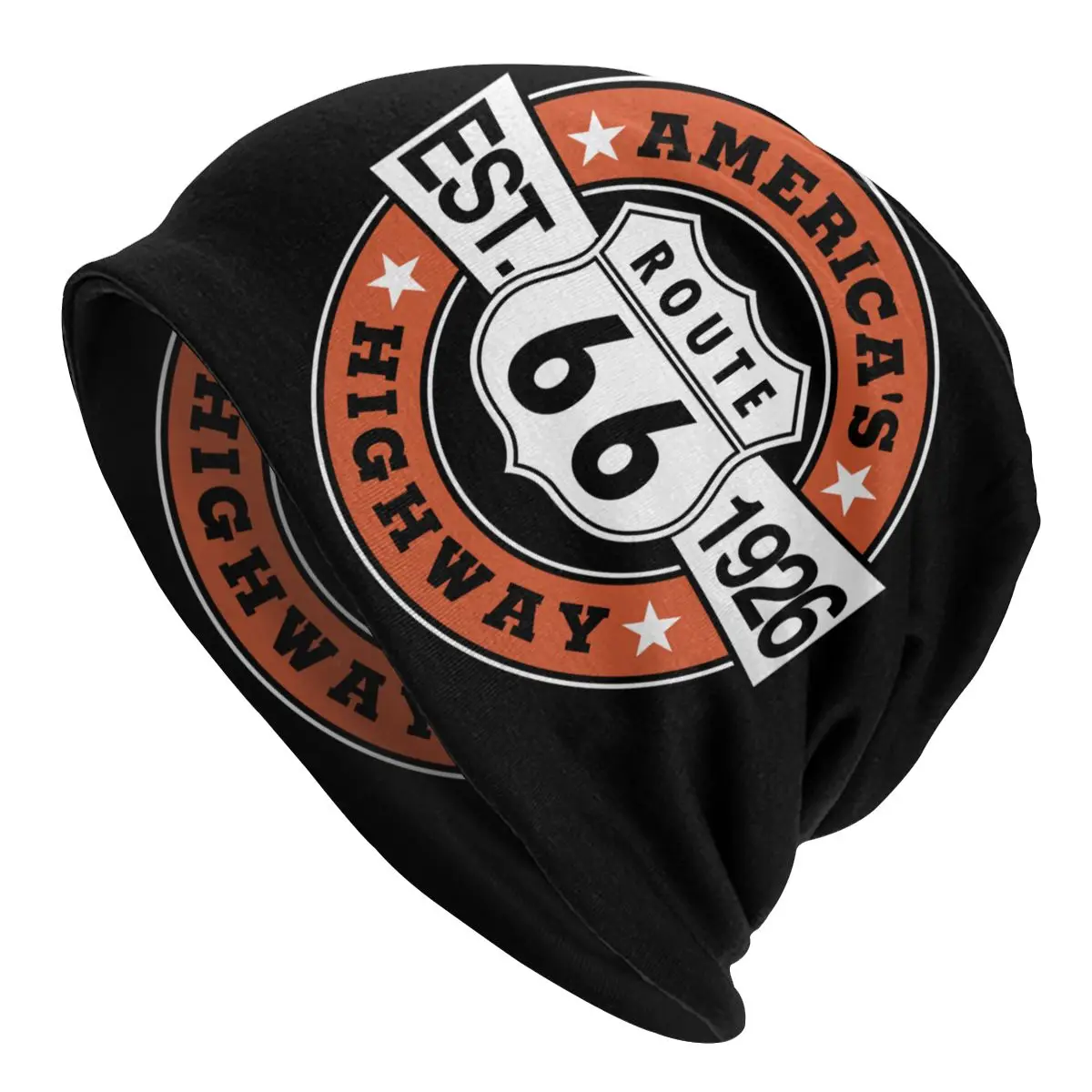 

Route 66 Slouchy Beanie Men Women Hippie Winter Warm Skullies Beanies Hat Adult America's Highway Biker Knitting Bonnet Cap