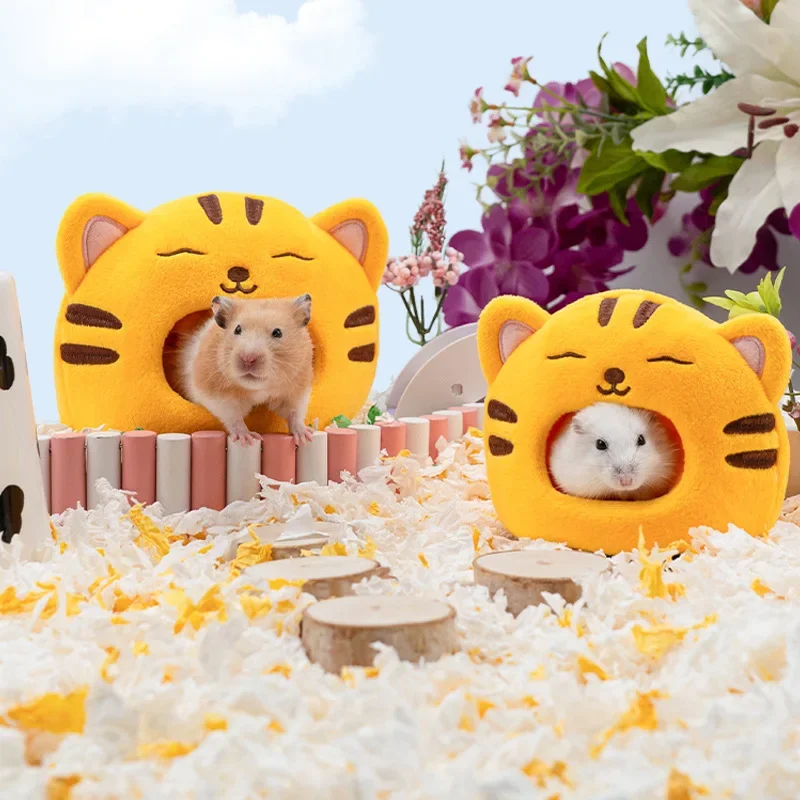 Хлопковое гнездо для хомяка мягкое теплое милое мультяшное грибное мини-клетка