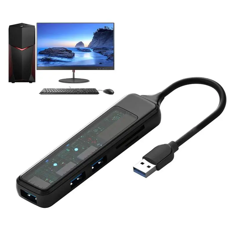 

USB Hub Multi USB Port Splitter 5 Port USB HUB Multi Splitter Adapter Ultra-Slim Multiport USB 3.0 Hub Adapter For Camera Mouse